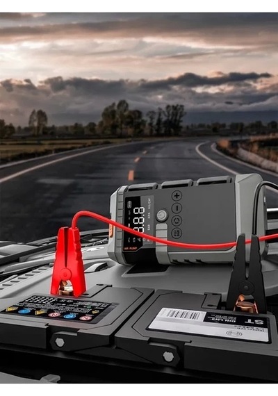 Vtn-77 Şarjlı 12.000 Mah Araç Akü Şarj Takviyeli Işıklı Hava Kompresörü Powerbankli
