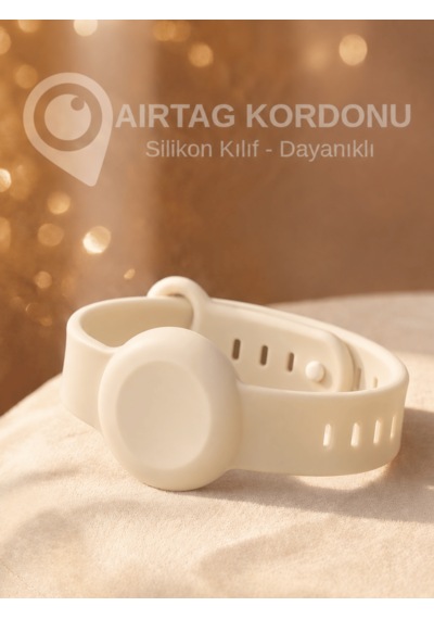 Beylini Airtag Yuvalı Bileklik Çocuk Yaşlı Alzahimer Demans  Bilekliği Boş Airtag Yuvalı Renkli Krem