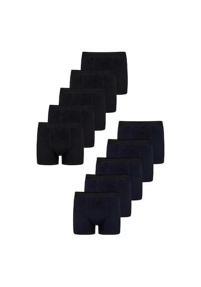 Freemen Erkek 10 Lu Pamuklu Slim Fit Boxer Seti Geniş Beden Aralığı Siyah-lacivert