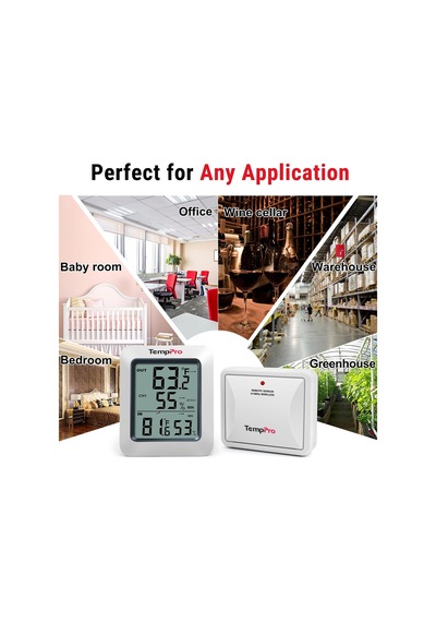 Tr Thermopro Tp60 Kablosuz İç Ve Dış Mekan Termometresi, 60m Menzilli Dijital Sıcaklık Ve Nem Takip Monitörü