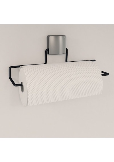Decorev Dc-5057 Dekoratif Siyah Havluluk Kâğıt Havluluk Metal Askı Siyah Yapışkanlı Gri