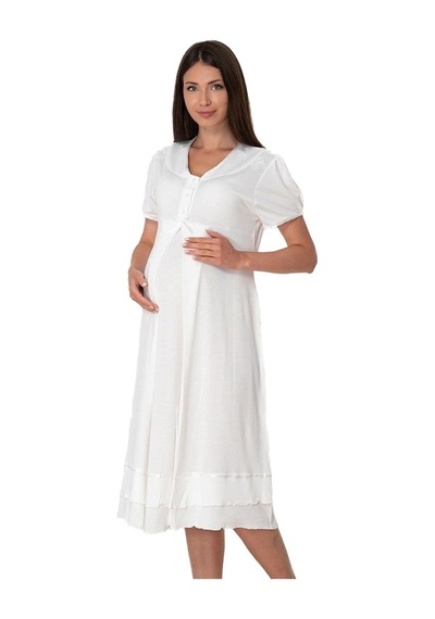 Kadın Ekru Hamile Lohusa Gecelik, 2xl, Tycgwk73bn171014357530353-89c0018314391 Açık Bej - Beyaz