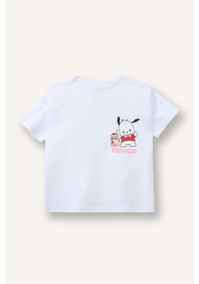 Defacto Pochacco Penye Kısa Kollu Tişört Kız Bebek H4861a526smwt34 Beyaz-wt34