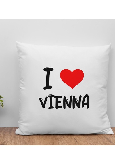 BK Gift I Love Vienna Tasarımlı Yastık - Model 1