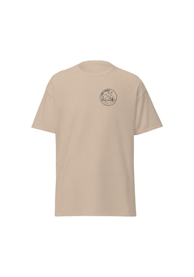Wildstyle I Hate People Esprili Kamp Çadır Doğa Baskılı Unisex Pamuklu Tişört Camel