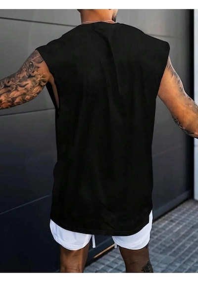 Altamira Erkek Ny Baskılı Oversize Kolsuz T-shirt 001