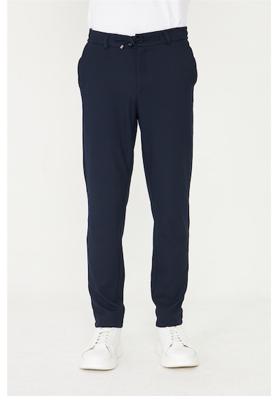 Lacivert Beli Bağcıklı Modern Kesim Jogger Erkek Pantolon Laci