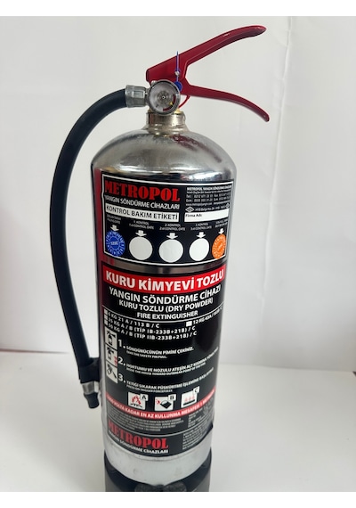 Yangın Tekne Sertifikalı 6kg Abc Tozlu Metalik Yangın Söndürme Tüpü 4yıl Garantili