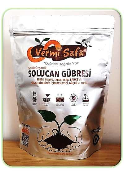 %100 Organik Vermisafa Solucan Gübresi 2 KG Katı + 1 L Sıvı