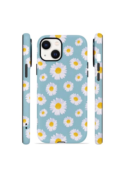 Apple iPhone Uyumlu 15 Vorian Çift Katmanlı Magsafe Kılıf Daisy Sky