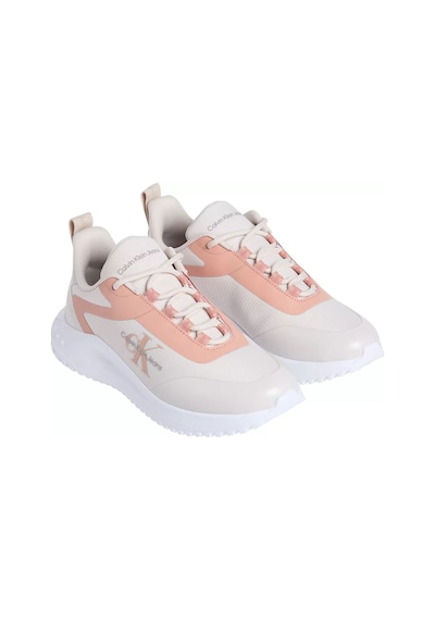 Calvin Klein Kadın Ck Eva Runner Ripstop Sneakers - Ekru Eggshell/dusty Coral