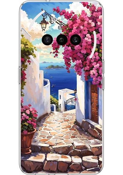 Nothing Phone 3a Uyumlu Ege'nin Kayıp Sokakları Baskılı Silikon Kılıf Renkli