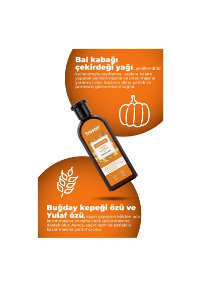 Bal Kabağı Çekirdeği Onarıcı Sülfatsız Bakım Şampuanı İşlem Görmüş Ve Yıpranmış Saçlar 300 Ml İnce Telli