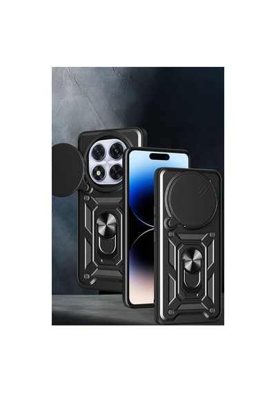Xiaomi Redmi Note 14 Pro Plus Kılıf Pars Lens Yüzüklü Silikon - Kırmızı Kirmizi