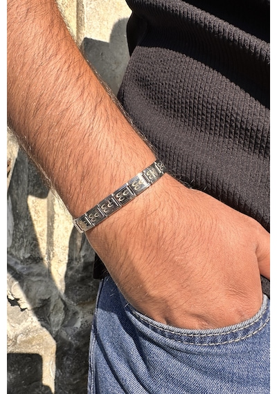 Osmanlı Üç Hilal Bayrağı İtalyan Charm Unisex Çelik Bileklik Scb58 Beyaz