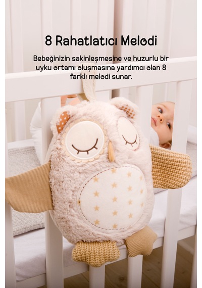 Cloud-b Melodili Peluş Baykuş Uyku Arkadaşı 16,5x36,8x22,9 Cm