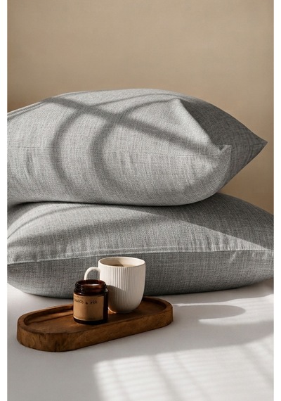 Antrasit Renkli Kapaklı Yastık Kılıfı 2 Adet 50x70 Cm