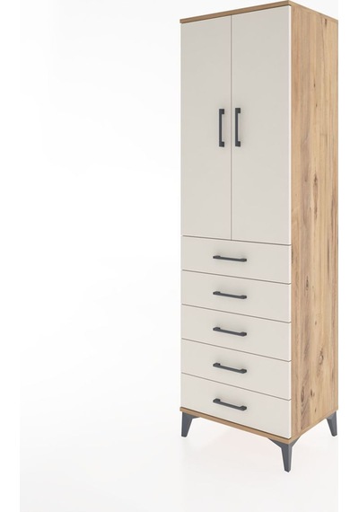 Hyperion Dolap 3 Raflı 5 Çekmeceli 2 Kapaklı 60x44x195 Çam-aytaşı Atlas Çam