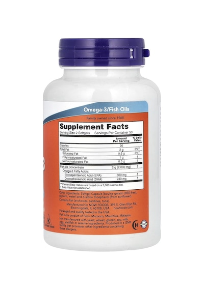 Now Foods Omega 3 Balık Yağı Fish Oil 100 Softgels