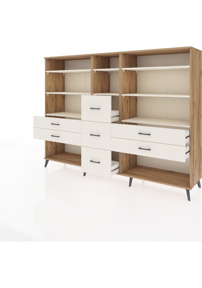 Hyperion Dolap 8 Raflı 7 Çekmeceli 220x44x163 Çam-aytaşı Çam-aytaşı