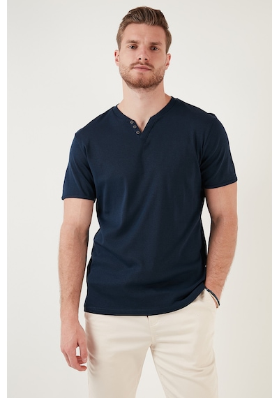 Buratti Pamuklu V Yaka Slim Fit Erkek T Shirt 5902122 Indigo