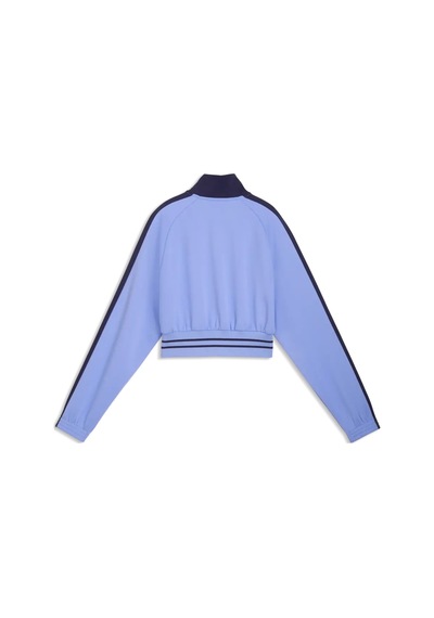 Puma T7 Pique Cropped Jacket Mavi Kadın Crop Ceket
