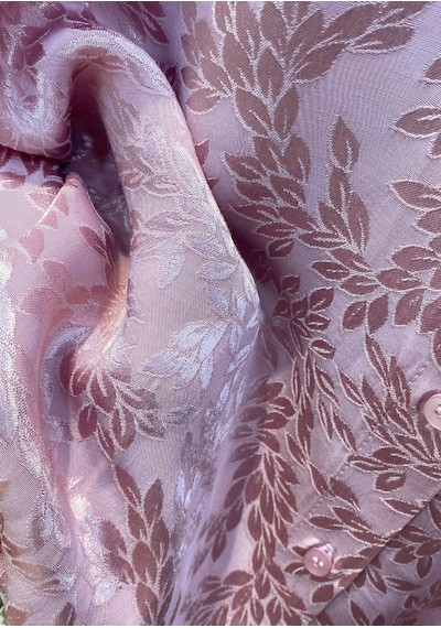 Pera Moda İç Göstermeyen Jakarlı Oversize Uzun Şık Kadın Gömlek Pembe