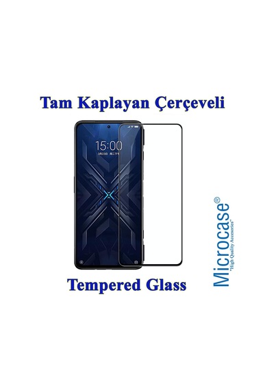 Microcase Xiaomi Black Shark 4 Tam Kaplayan Çerçeveli Cam - Siyah