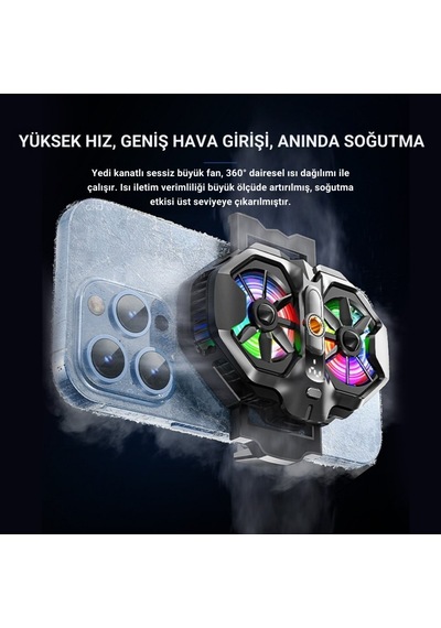 Polham Çift Fanlı 10.000 Rpm Soğutucu Rgb Led Işık Efektli Ultra Sessiz Çalışma Oyuncular & Yayıncılar İçin