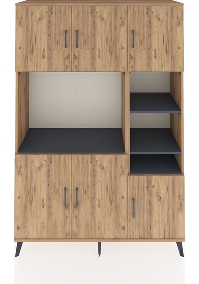 Hyperion Dolap 10 Raflı 6 Kapaklı 132x44x195 Çam-çam/antrasit Çam Hyperion Dolap 10 Raflı 6 Kapaklı 132x44x195 Çam-çam/antrasit Çam