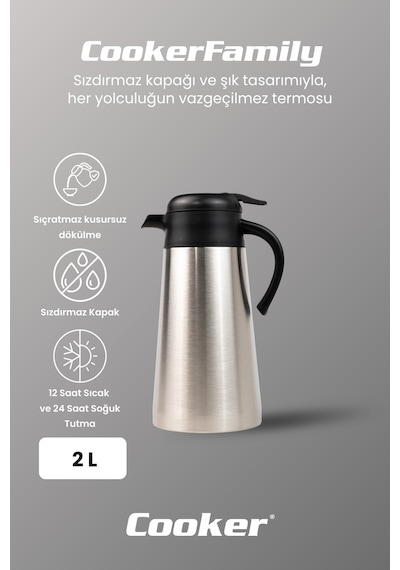 Cooker Family 2 Litre Paslanmaz Çelik Termos Ckr2112 Diğer
