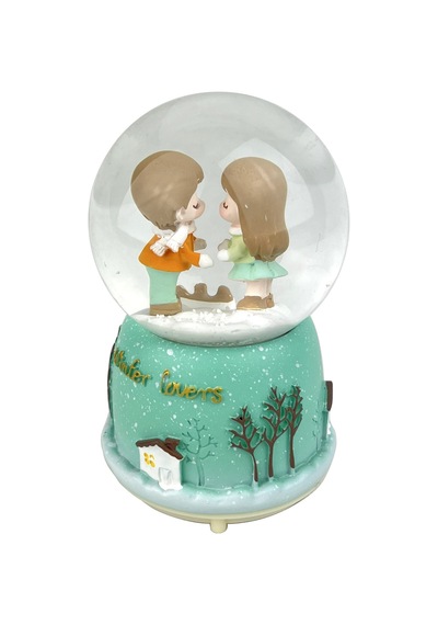 Winter Lovers - Kış Aşıkları Işıklı Ve Müzikli Kar Küresi Yeşil