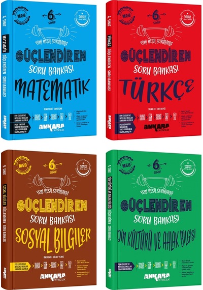 Ankara 2025 6. Sınıf Matematik + Türkçe + Sosyal + Din Kültürü Güçlendiren Soru Seti 4 Kitap Güncel Müfredat