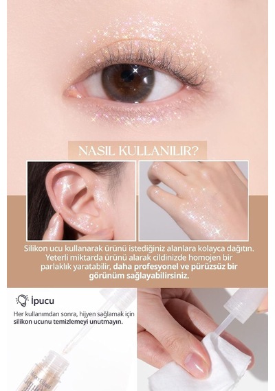 Işıltılı Ve Şeffaf Likit Glitter Moon Glass Liquid Glitter Sweet Cloud 02 Moon Flare