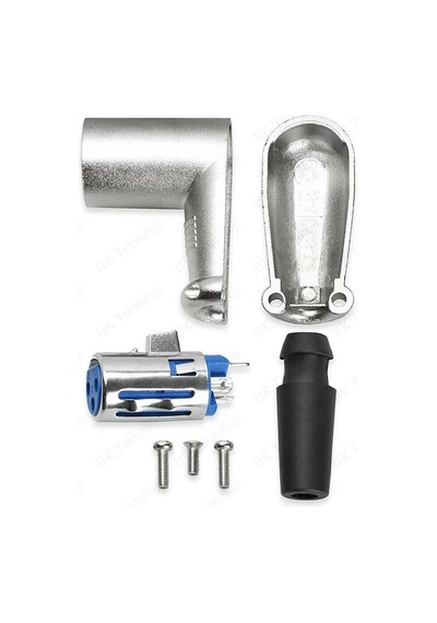 90 Derece 3 Pin XLR Dişi Lehim Tipi Ses Mikrofon Hoparlör Konnekt