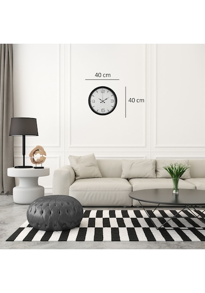 Precision Black 40 Cm Metal Duvar Saati 13710974