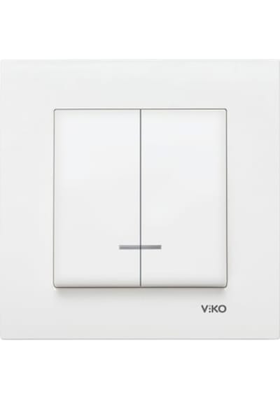 Viko Karre Beyaz Işıklı Komütatör Çerçeveli - 90967050