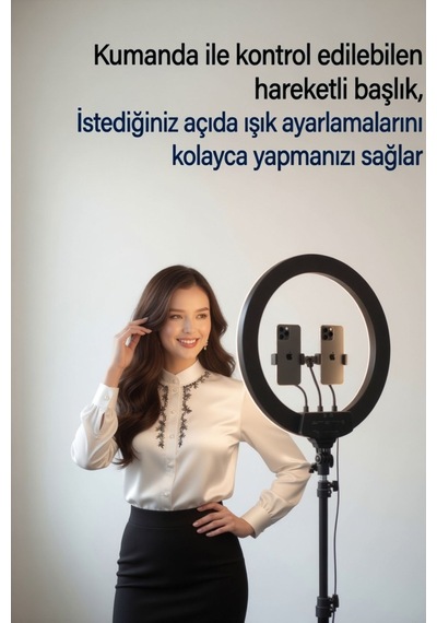 Döküm Ayaklı Profesyonel Kuaför Makyaj Çekimleri 21inç 560 Led Kumandalı Ring Lıght