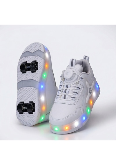 Awm Ndrops Ortopedik Çocuk Işıklı Tekerlekli Sneaker Beyaz