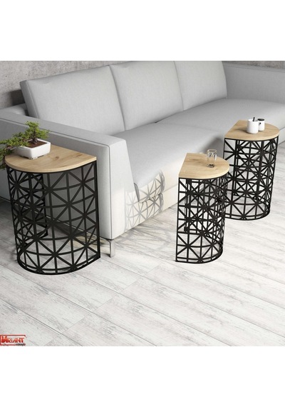 Variant Stil 3 Lü Zigon Sehpa - Meşe