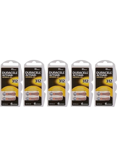 Duracell Activair 312 Numara PR41 İşitme Cihazı Pili 6'lı 5 Paket