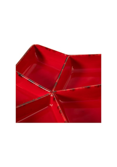 Mudo Home Star Bölmeli Sunum Tabağı 27cm Kırmızı
