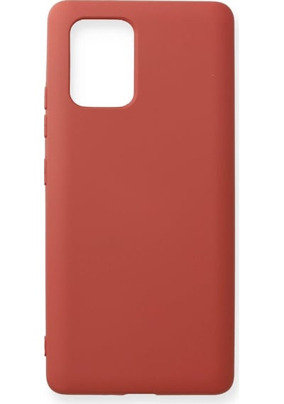 Newface - 501 - Samsung Galaxy Uyumlu A91 / S10 Lite Kılıf Nano İçi Kadife Silikon - Csmo-tex - - Kiremit