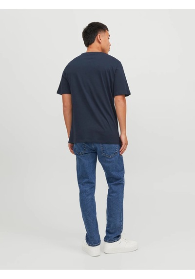 Jack & Jones Jack&jones 12156101 0 Yaka Erkek Basic Tshirt - Lacivert Lacıvert