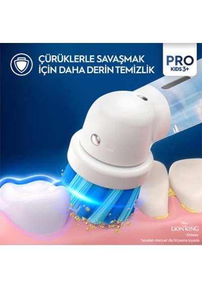 Özel Seri Çocuklar İçin Şarj Edilebilir Diş Fırçası Lion King Temalı