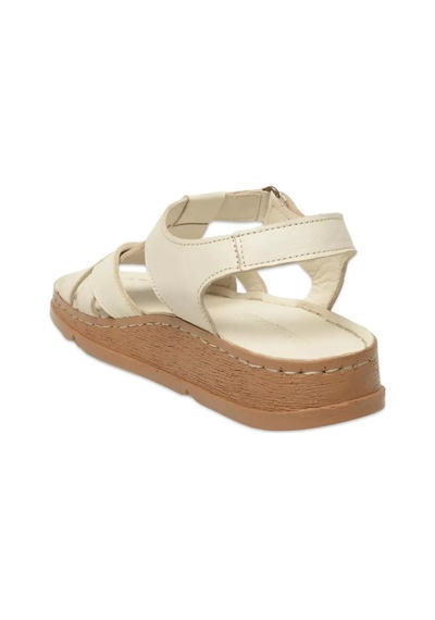 Mammamia D25ys-2440 Kadın Hakiki Deri Comfort Sandalet Kemik Siyah