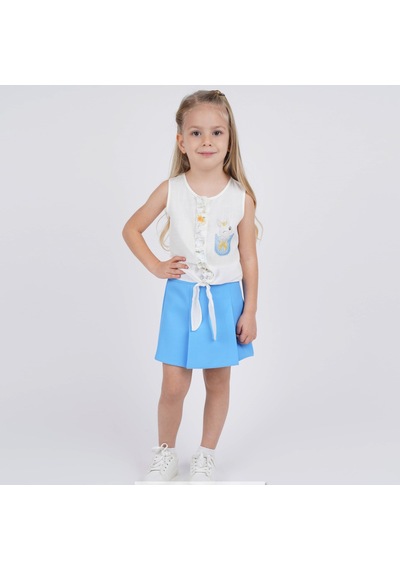 Xo Kids P-003398 Bes 3704 Kız Şort Etek 2-6 Yaş Mavi