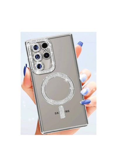 Samsung Uyumlu Galaxy S25 Ultra Kılıf Joke Simli Magneticsafe Kılıf - Gold Evimdeyokyok