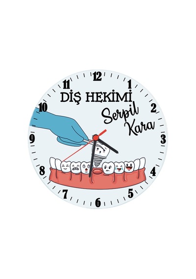 Diş Hekimine Hediye Cam Duvar Saati