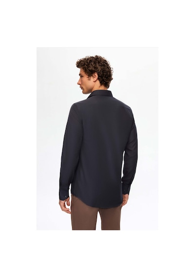 D'S Damat Ds Damat Slim Fit Koyu Mavi İtalyan Yaka Kolay Ütülenebilir 2'li Gömlek 2hf02ortbn86 Okyanus Mavi